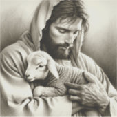 JESUS Goede Herder grote decal sticker (Voorkant)