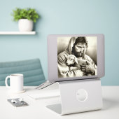 JESUS Goede Herder grote decal sticker (Laptop op bureau)