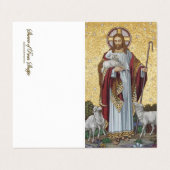 Jesus Goede Herder Religieuze Begrafenis Heilige K Visitekaartje (Buitenkant ongevouwen)