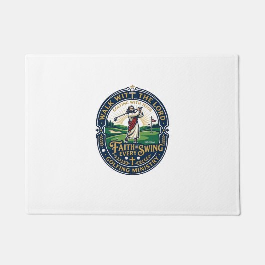 Jesus Golf Shirt Gebedsgebaseerd ontwerp_1 Deurmat (Voorkant)