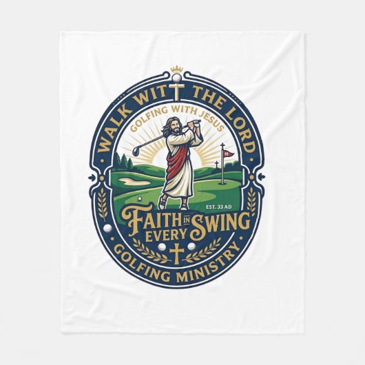 Jesus Golf Shirt Gebedsgebaseerd ontwerp_1 Fleece Deken (Voorkant)