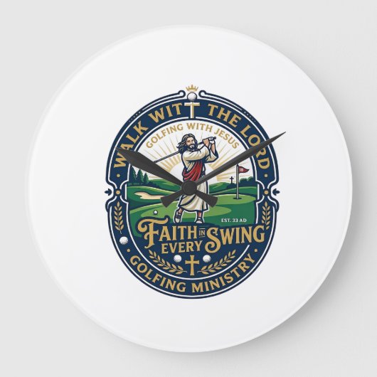 Jesus Golf Shirt Gebedsgebaseerd ontwerp_1 Grote Klok (Voorkant)