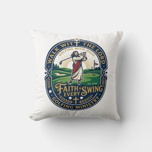 Jesus Golf Shirt Gebedsgebaseerd ontwerp_1 Kussen (Voorkant)