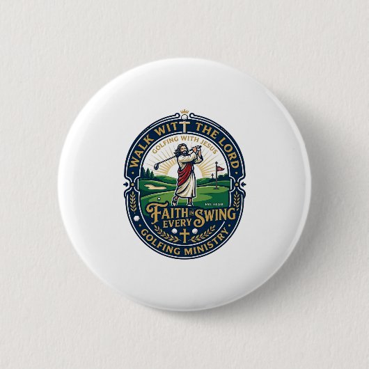 Jesus Golf Shirt Gebedsgebaseerd ontwerp_1 Ronde Button 5,7 Cm (Voorkant)