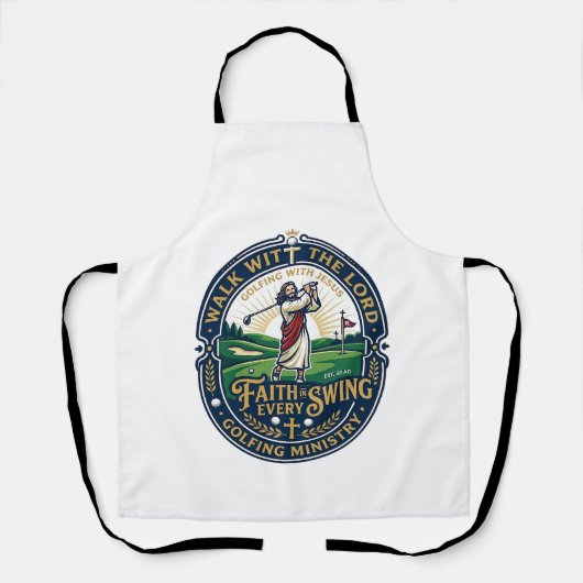 Jesus Golf Shirt Gebedsgebaseerd ontwerp_1 Schort (Voorkant)