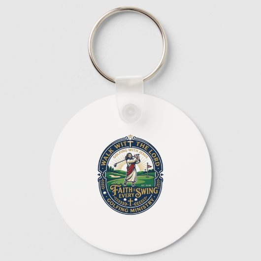 Jesus Golf Shirt Gebedsgebaseerd ontwerp_1 Sleutelhanger (Voorkant)