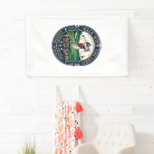 Jesus Golf Shirt Gebedsgebaseerd ontwerp_1 Spandoek (Insitu)
