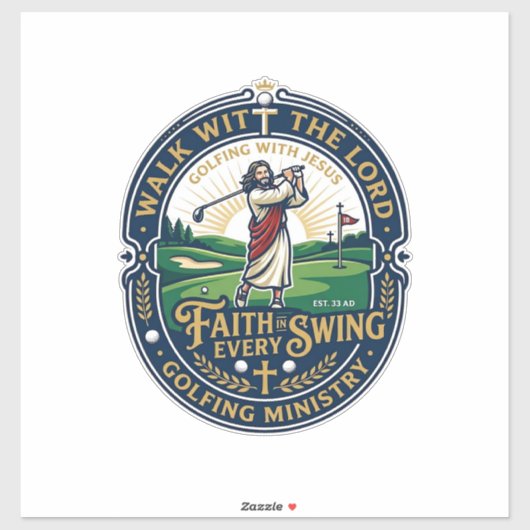 Jesus Golf Shirt Gebedsgebaseerd ontwerp_1 Sticker (Vel)
