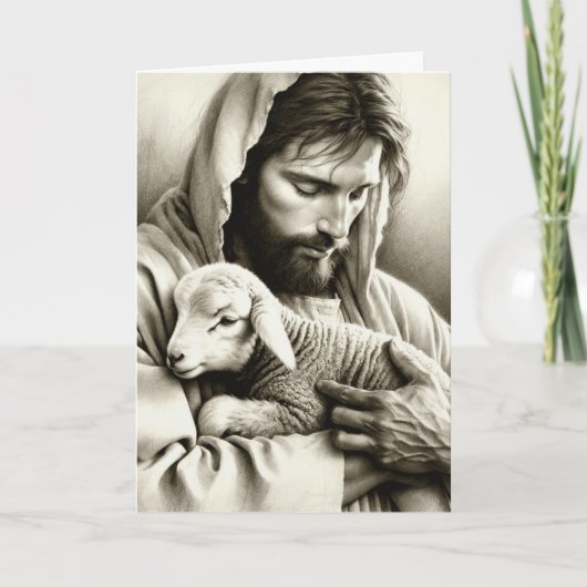 JESUS Good Shepherd Blank Christelijk Wenskaart Kaart (Voorkant)