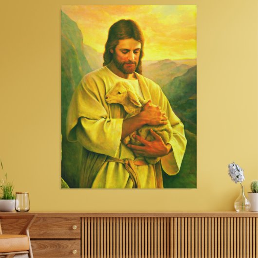 Jesus Good Shepherd Canvas Afdruk (Insitu (Woonkamer))