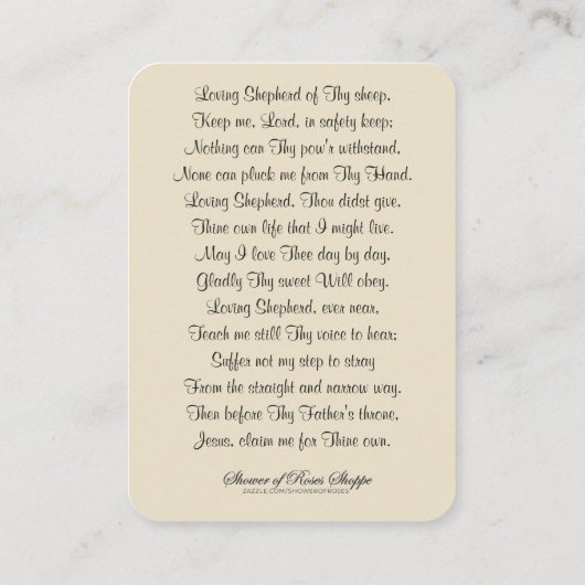 Jesus Good Shepherd  Religieuze Gebed Plaatskaartje (Achterkant)