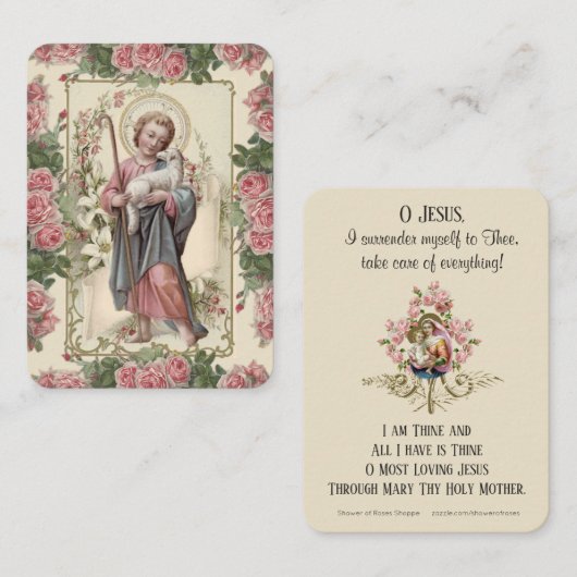 Jesus Good Shepherd  Religieuze Gebed Plaatskaartje (Voorkant / Achterkant)