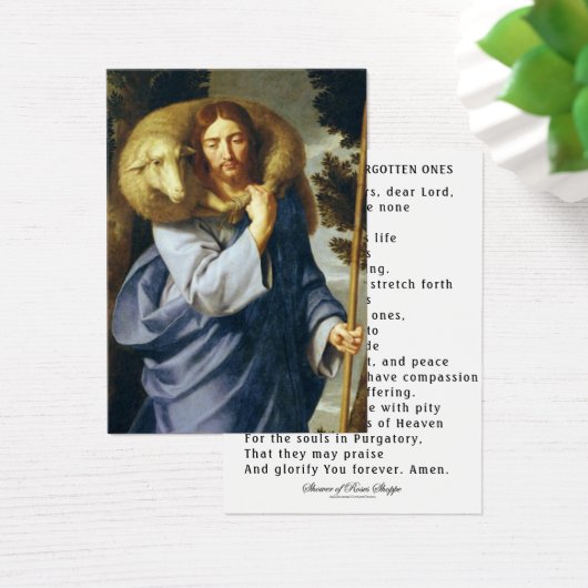 Jesus Good Shepherd Souls in purgatory Prayer Visitekaartje (Bureau)