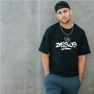 Jesus graffiti kroonbijbelvers Christelijk T-shirt