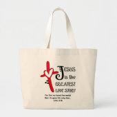 JESUS GREATEST LOVE STORY Christian Easter Grote Tote Bag (Voorkant)