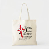 JESUS GREATEST LOVE STORY Christian Easter Tote Bag (Voorkant)
