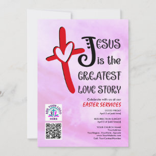 JESUS GROOTSTE LIEFDESVERHAAL Logo QR Code PASEN Kaart