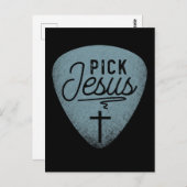 Jesus Guitar Pick Music Religieuze Guitar Player Briefkaart (Voorkant / Achterkant)