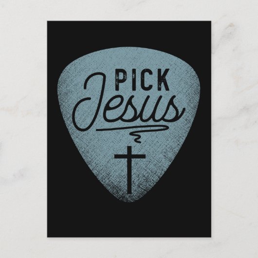Jesus Guitar Pick Music Religieuze Guitar Player Briefkaart (Voorkant)