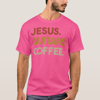 Jesus Guitars Coffee - Christelijke Mannen Guitar  T-shirt