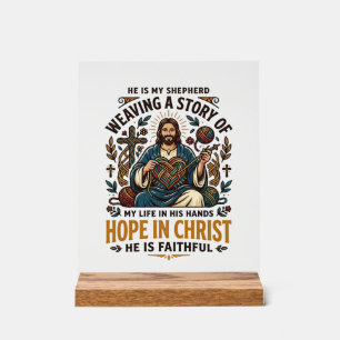 Jesus Haakbrei Trui Inspirerend Geloof Acryl Bord