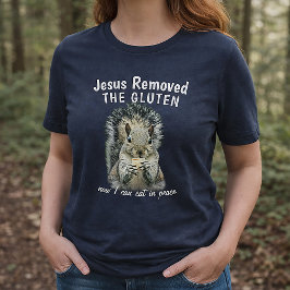 Jesus Haalde het Gluten Weg Grappig Eekhoorn Ontwe Tri-Blend Shirt