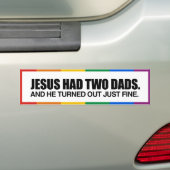 JESUS HAD TWEE VADERS -.png Bumpersticker (Op auto)