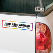 JESUS HAD TWEE VADERS -.png Bumpersticker (Op Truck)