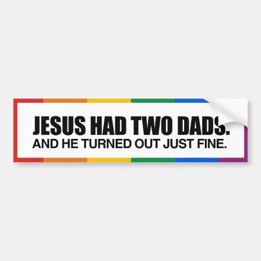 JESUS HAD TWEE VADERS -.png Bumpersticker (Voorkant)