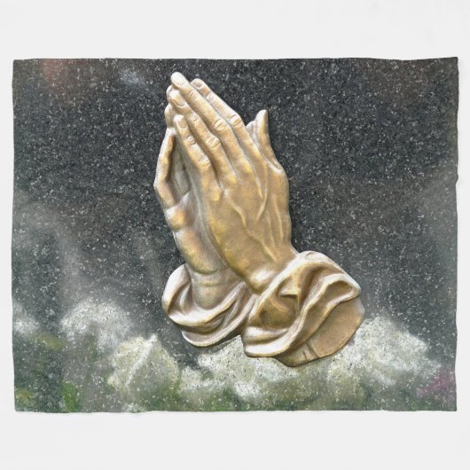 JESUS HANDS IN PRAYER FLEECE DEKEN (Voorkant (Horizontaal))