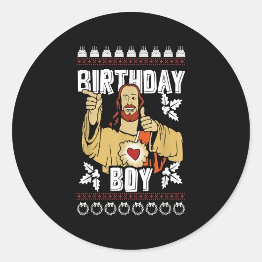 Jesus Happy Years Old Birthday See You Soon Ronde Sticker (Voorkant)