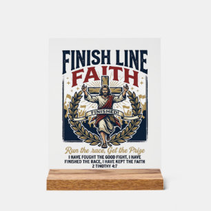 Jesus hardloopmarathon vintage T-shirt christelijk Acryl Bord