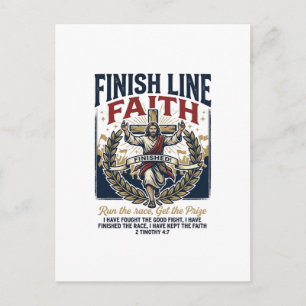 Jesus hardloopmarathon vintage T-shirt christelijk Briefkaart