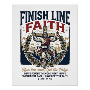 Jesus hardloopmarathon vintage T-shirt christelijk Perfect Poster