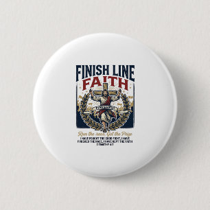 Jesus hardloopmarathon vintage T-shirt christelijk Ronde Button 5,7 Cm