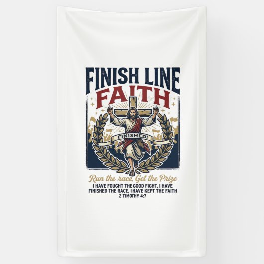 Jesus hardloopmarathon vintage T-shirt christelijk Spandoek (Verticaal)