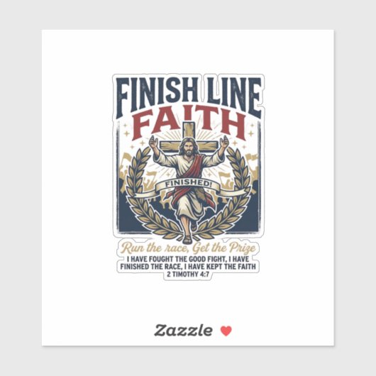 Jesus hardloopmarathon vintage T-shirt christelijk Sticker (Vel)