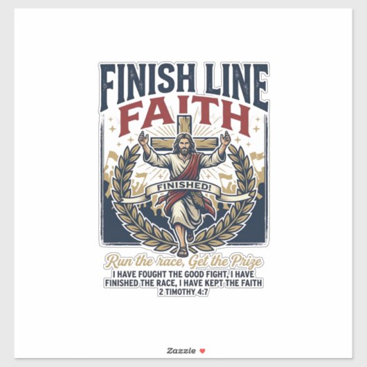 Jesus hardloopmarathon vintage T-shirt christelijk Sticker (Vel)