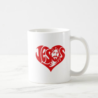 Jesus Hart Typografie Koffiemok