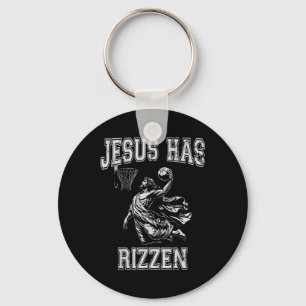 Jesus Has Rizzen 90s Funny Jesus beroemd gemaakt Sleutelhanger