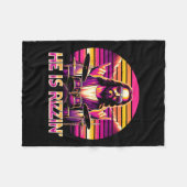 Jesus has Rizzen Hij is Rizzin' grappige Christeli Fleece Deken (Voorkant (Horizontaal))