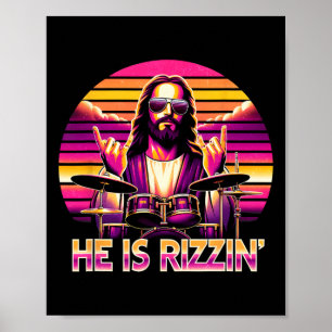 Jesus has Rizzen Hij is Rizzin' grappige Christeli Poster