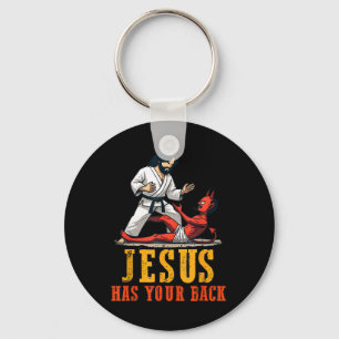 Jesus Has Your Back Grappige Christelijke Jiu-Jits Sleutelhanger