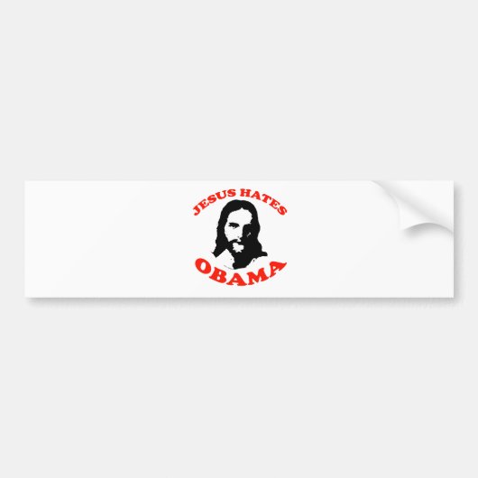 JESUS HATES OBAMA BUMPERSTICKER (Voorkant)