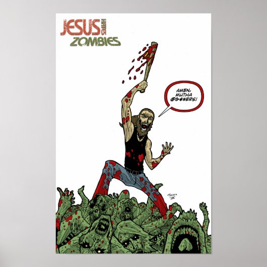 Jesus Hates Zombies "Amen" Print (Voorkant)