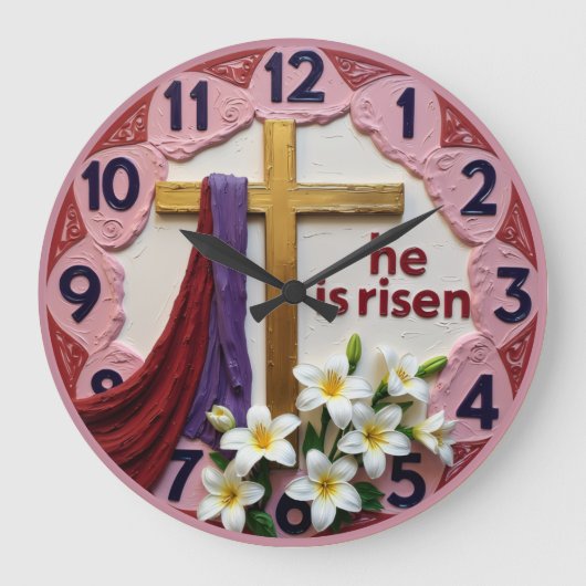 Jesus He Is Risen Easter Grote Klok (Voorkant)