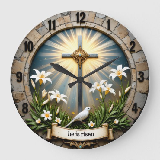 Jesus He Is Risen Stone Grote Klok (Voorkant)