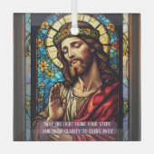 Jesus Healer of Poor Religious Christmas Quote  Glas Ornament (Voorkant)