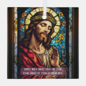Jesus Healer of Poor Religious Christmas Quote  Glas Ornament (Achterkant)