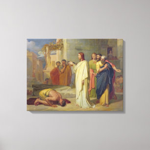 Jesus Healing Lepralijder, 1864 Canvas Afdruk